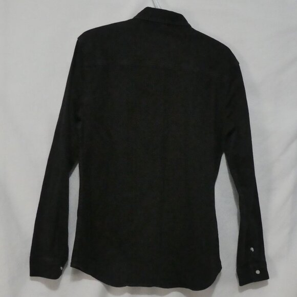 TOPMAN - Stretch - Skinny | medium | Stylish Black Long Sleeve Slim Fit Shirt - Picture 2 of 14
